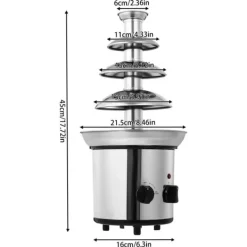 Chokladfontän, Mångsidig för Doppning, Lätt att Rengöra,Silver