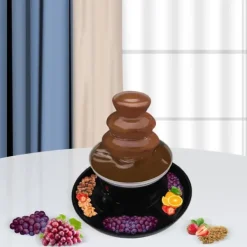 Maskiner För Chokladtemperering-Chokladfontän, 3-nivå i rostfritt stål, 1 lb kapacitet, kontinuerligt flöde, lätt att rengöra, idealisk för fester