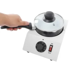 Chokladsmältare - Enkel smältgryta - 30–85°C Justerbar - 1 kg Kapacitet - 14 cm Keramikkärl Non-stick - 40 W - EU‑plugg 220–230V - Svart/Vit