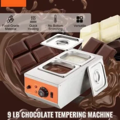 Maskiner För Chokladtemperering-Chokladtempereringsmaskin, 9 pund, 2 tankar, smältdegel för perfekt chokladbearbetning.