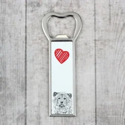 Chow Chow - flasköppnare med en hund, personlig kylöppnare, unik present till en man från Art-Dog