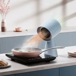 Köksfläktar-CIARRA Bärbar köksfläkt 3 filter Fristående köksfläkt Blå