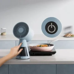 Köksfläktar-CIARRA Bärbar köksfläkt 3 filter Fristående köksfläkt Blå