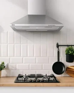 CIARRA dekorativ huva 60cm A++ 2st Kolfilter 370m³/h Återvinning eller evakuering 3 hastigheter INOX