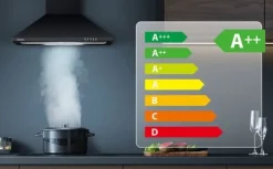 CIARRA Dekorkåpa 60cm A++ 370m³/h 2st Kolfilter Återvinning eller evakuering Köksfläkt Svart