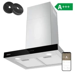 CIARRA Fläktkåpa 60 cm Wi-Fi ansluten Klass A+++ 650 m3/h 4 hastigheter Booster Pekskärm Köksfläkt rostfritt stål