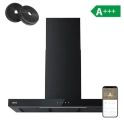 CIARRA Fläktkåpa 90 cm Wi-Fi ansluten pekknapp A+++ 650m3/h Booster 59dB Svart
