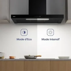 CIARRA Fläktkåpa 90 cm Wi-Fi ansluten pekknapp A+++ 650m3/h Booster 59dB Svart