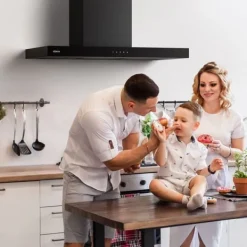 CIARRA Fläktkåpa 90 cm Wi-Fi ansluten pekknapp A+++ 650m3/h Booster 59dB Svart