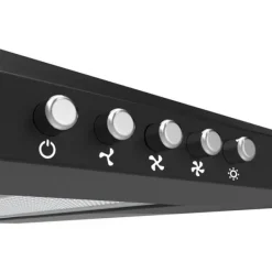 CIARRA Fläktkåpa 90cm A++ 370 m³/h 3 hastigheter 2st Aktivt filter Återvinning eller evakuering Luftfilter Svart