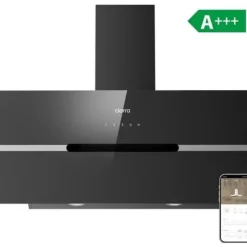 CIARRA Fläktkåpa 90cm A+++ 650m3/h Booster 4 hastigheter Touchknapp Köksfläkt Svart