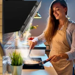 CIARRA Fläktkåpa 90cm A+++ 650m3/h Booster 4 hastigheter Touchknapp Köksfläkt Svart