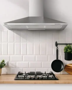 Köksfläktar-CIARRA Kåpa 90cm A++ 370 m³/h 3 hastigheter Evakuering & återvinning med 2st kolfilter i rostfritt stål