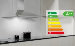 Köksfläktar-CIARRA Kåpa 90cm A++ 370 m³/h 3 hastigheter Evakuering & återvinning med 2st kolfilter i rostfritt stål