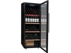 Vinkylar-Climadiff CPW204B1, Vinkylare med kompressor, Fristående, 204 flaska/flaskor, G, Inbyggd lampa, Svart