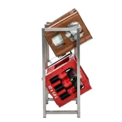 CLP Lennert metallflaskställ Lådhållare med olika kapaciteter, rostfritt stål-L