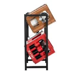 Vinflaskhållare-CLP Lennert metallflaskställ Lådhållare med olika kapaciteter, svart -L