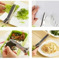 Kökssaxar-15cm malet 5 lager Kökssax korp Scallionsskärare hackade Örter kryddmunnar Matlagning Huvudbonadsax 2020 Sax