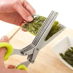 Kökssaxar-15cm malet 5 lager Kökssax korp Scallionsskärare hackade Örter kryddmunnar Matlagning Huvudbonadsax 2020 Sax