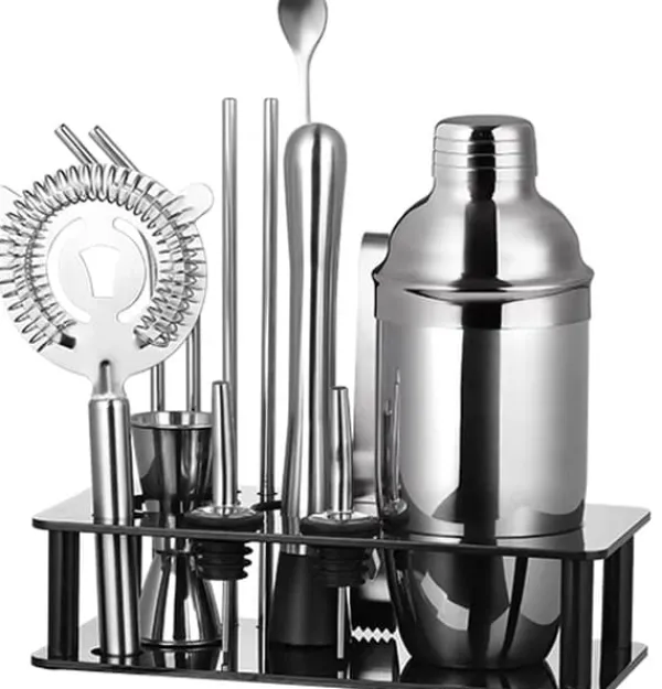 Cocktail set Dubbel shaker 750ml Rostfritt stål Silver 13 delar