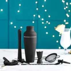 Cocktail Shaker Set, 8 Delar - Svart