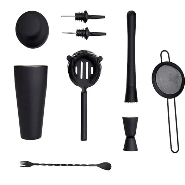 Cocktail Shaker Set, 8 Delar - Svart