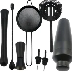 Cocktail Shaker Set, 8 Delar - Svart