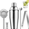Cocktail shaker Set - Rostfritt stål Silver 5 dela