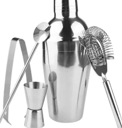 Cocktail shaker Set - Rostfritt stål Silver 5 dela
