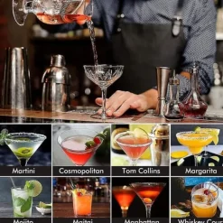 Cocktail shaker Set - Rostfritt stål Silver 5 dela