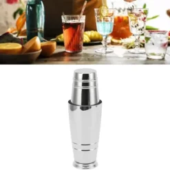 Drinkshakers & Drinkverktyg-Cocktailmixer 304 rostfritt stål glansigt med botten diskmaskinssäker Boston Shaker för hemmabar silver