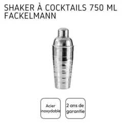 Drinkshakers & Drinkverktyg-Cocktailshaker - Fackelmann - 750 ml - Rostfritt stål - 26 x 8,5 x 8,5 cm - Grå
