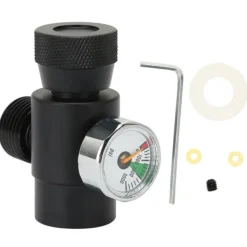 CO2-flaskpåfyllningsadapterkontakt CGA320 // TR21-4 ASA 3000psi tryckmätare svart