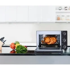 CONTINENTAL EDISON CEMF28B2 - Elektrisk miniugn 28L svart - 1500W - Rotisserie, Naturlig konvektion