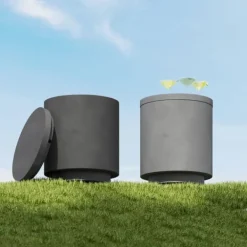 Cool Bar sidobord med avtagbar topp, 10 L dryckeskylare, bistrobord för fest/camping, ljusgrå