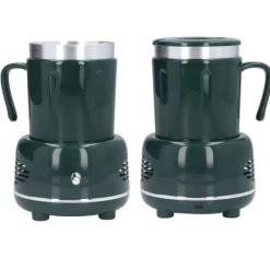 Dryckvärmare-Cooler Warmer Cup Snabbkylning Uppvärmning Enkel kontroll Böjt handtag Halkskyddade kuddar Kaffevärmare för kaffebjörn Flaska Grön