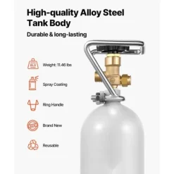 CO2-tank 4,41 lbs, Aluminiumslegeringscylinder, DIN477-ventil, TUV-godkänd