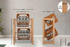 Vinflaskhållare-Crate Rack Oak, dryckeshållare, lättillgänglig - för 2 lådor