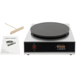 Elektriska Stekpannor & Wokar-Crepesmaskin, Digital Skärm, Non-stick Yta,Silver