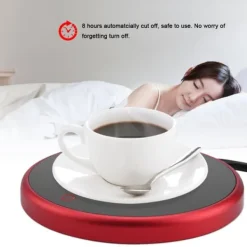 Cup Warmer Pad - Håll din dryck varm på skrivbordet (röd, UK-kontakt)