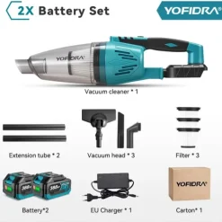 Handdammsugare-Dammsugare, Sladdlös, Hög Sugkraft,2 Batteri
