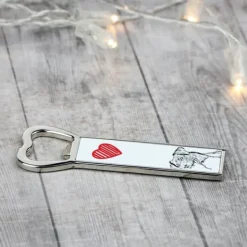 Dansk-svensk lanthund - flasköppnare med hund, personlig kylöppnare, unik present till en man från Art-Dog