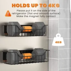 Kylskåp-DÄCK Magnetisk kylhylla - 2 delar - Köksförvaring - Kryddhållare i metall