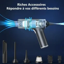 DÄCK Sladdlös handdammsugare 3 i 1 tryckluftsdammsugare Bärbar bildammsugare för rengöring av bil, PC