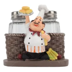 Dekorativ kockfigurhållare med 2 glassåsflaskor