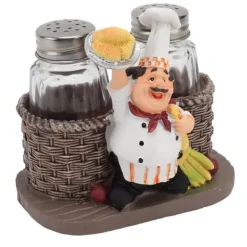 Dekorativ kockfigurhållare med 2 glassåsflaskor