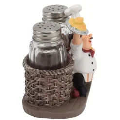 Dekorativ kockfigurhållare med 2 glassåsflaskor