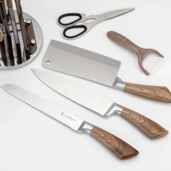 DELAR SET KÖKSKNIVSTÄLL MED SLIPP OCH SAX E-6265