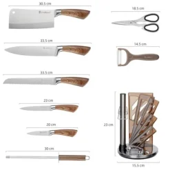 DELAR SET KÖKSKNIVSTÄLL MED SLIPP OCH SAX E-6265