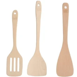 Köksutrustningsset-3-delars set omålade träspatel köksredskap matlagningsverktyg för non-stick pannor